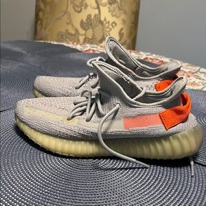 Addidas Yeezy Gray and Orange Sneakers